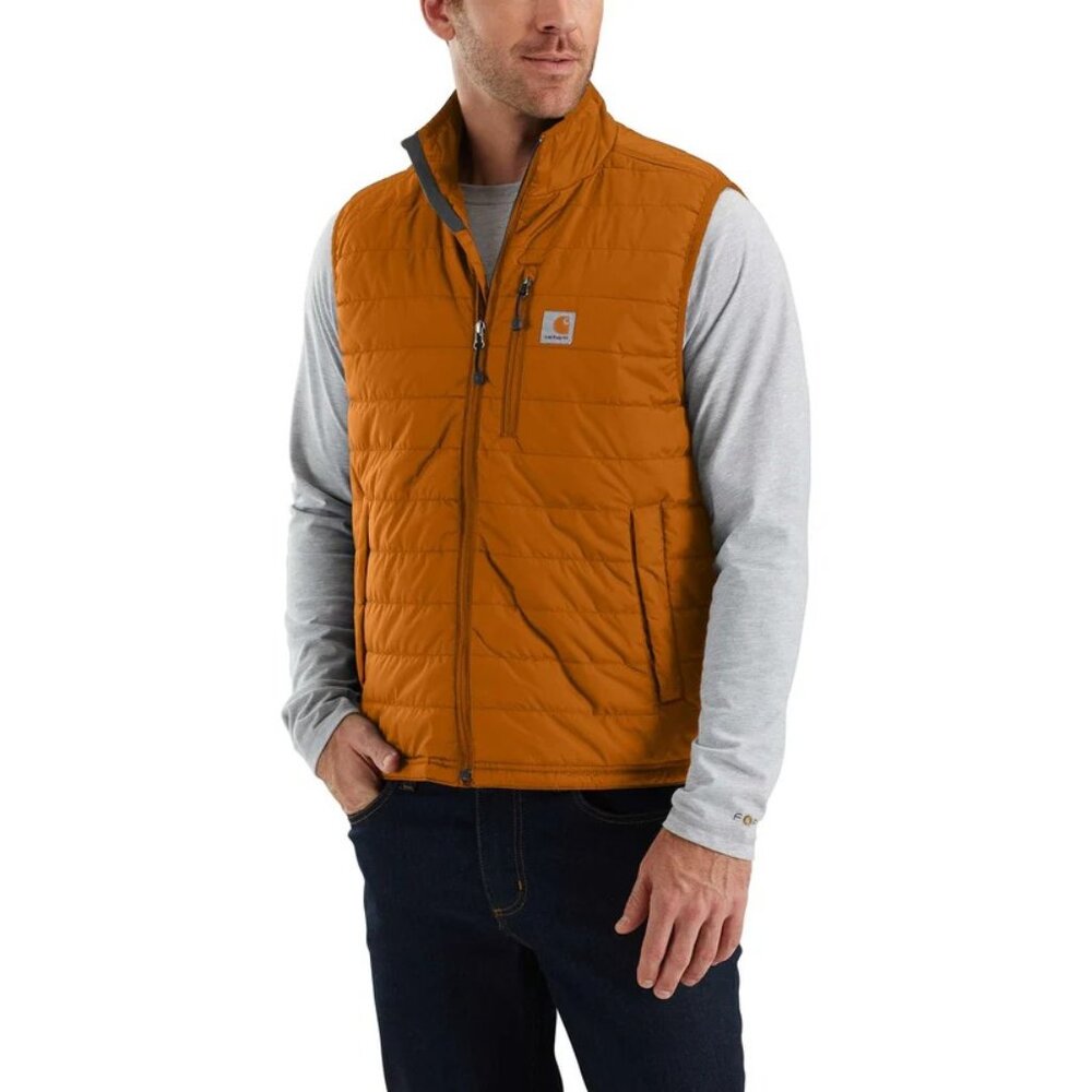 Carhartt Mens Medium Orange Rain Defender Lightweight Insulated Puffer Vest